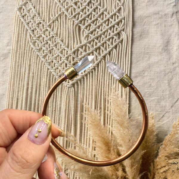 Pulsera de Cobre-Cuarzo Blanco